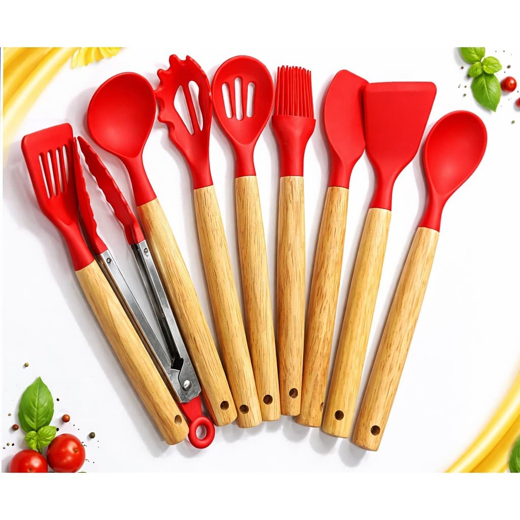 Jogo de Cozinha com 12 Peças de Silicone