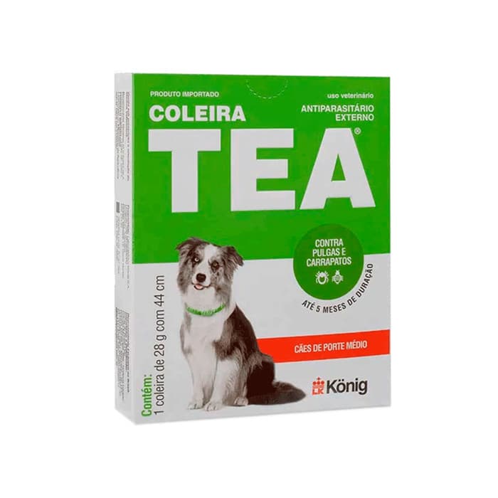 Coleira Tea 327 Antipulgas Cães 28gr 44cm Porte Médio - Konig