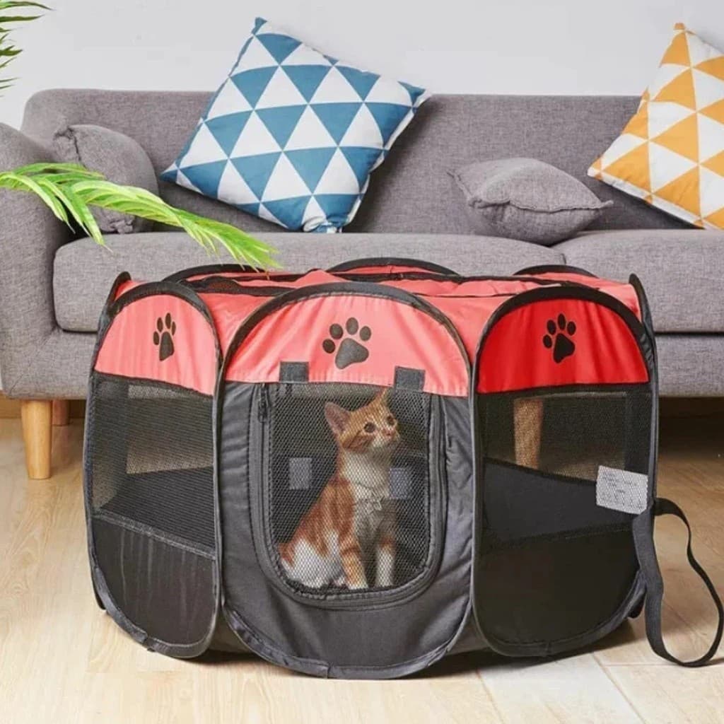 Cercado P/ Cães Gatos Pet Dobrável Casinha Cachorro Cerca Caminha Cercadinho Dormitório Portátil