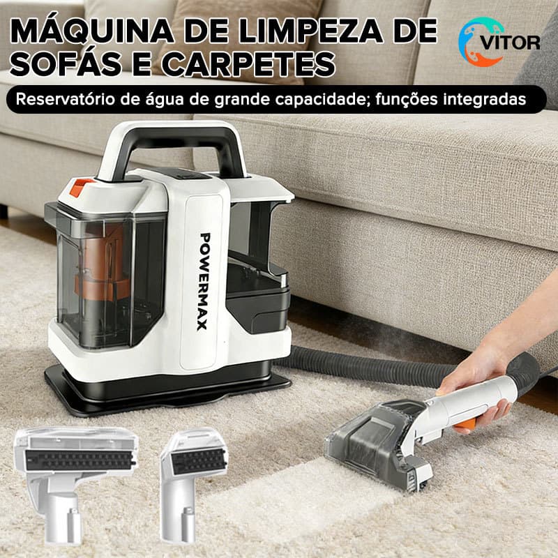 Máquina de Limpeza para Estofados 11000Pa, com Tanques Duplos - Limpeza Profunda de Tapetes, Sofás e Carpetes 110V