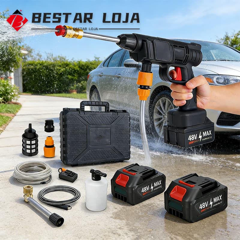 BESTAR LOJA Lavadora Lava Jato Portátil  Alta Pressão Pressão Com 2 Baterias + Maleta Completo |Compacta e Potente