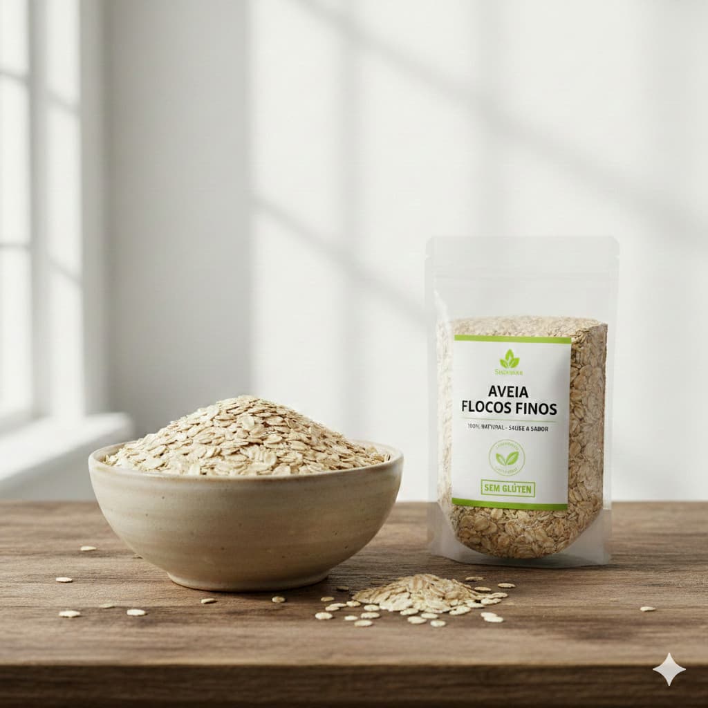 Aveia em Flocos Fino sem Glúten Premium 1kg a 5kg - Pura, Natural e Pronta Entrega