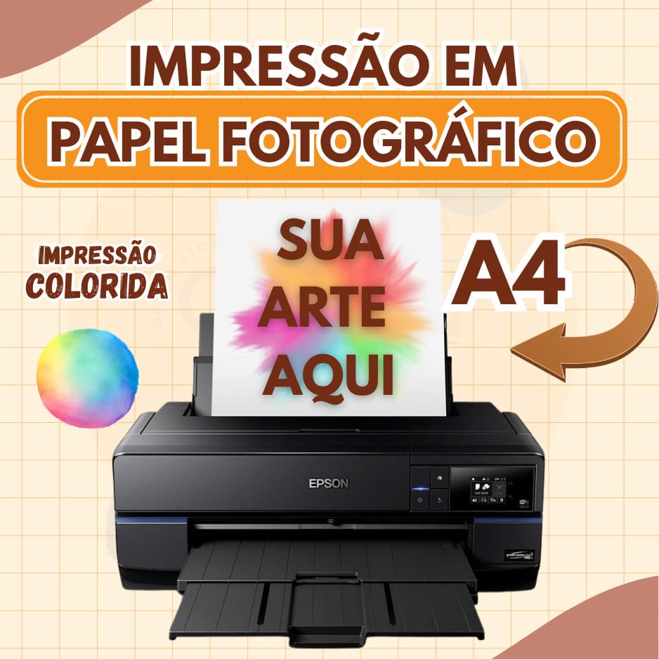 Impressão Em Papel Fotográfico Colorida 115g, 180g ou 230g Tamanho A4
