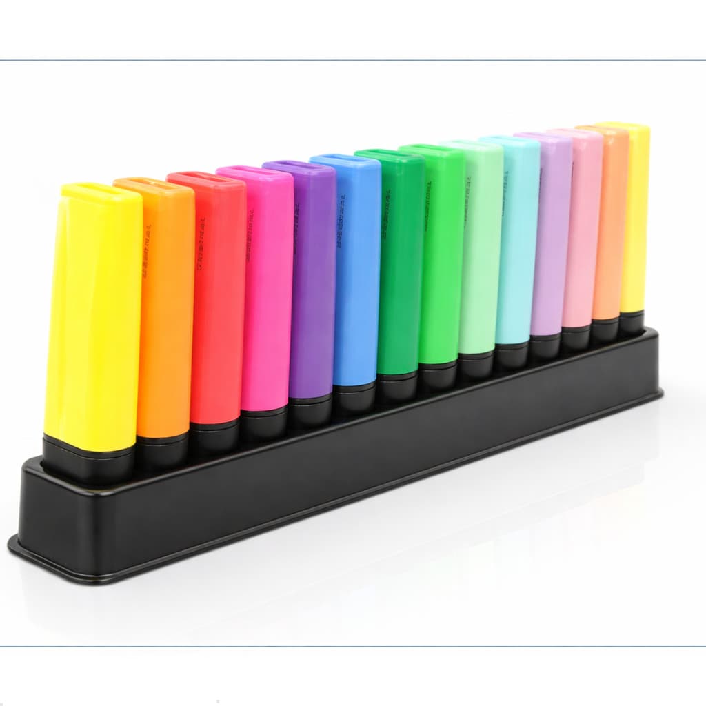 Kit com 15 Pincéis Marca-Texto Cores Sortidas Kaz Modelo KZ6018