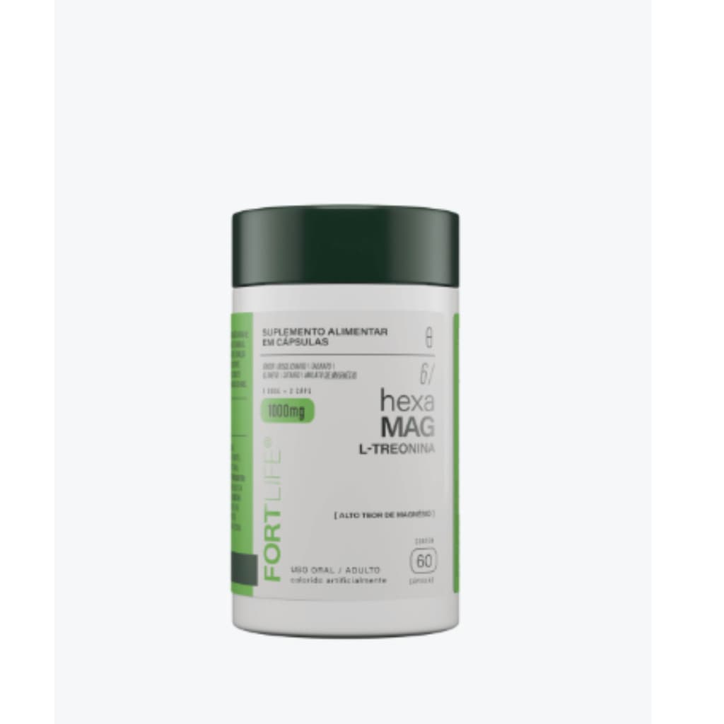 Magnesio Hexa-mag 6 1000mg 60 Cápsulas Fortlife Sem Sabor