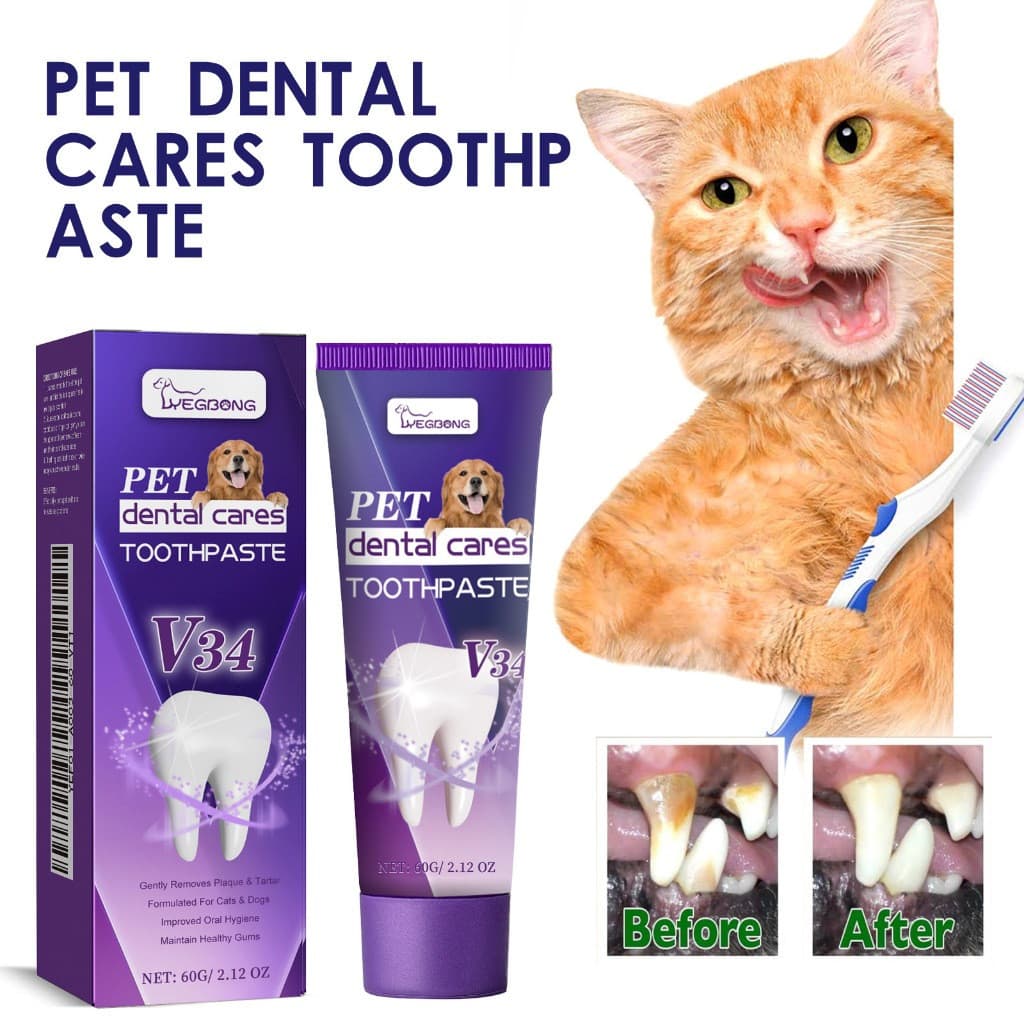 Pasta de dente Pet V34 Pasta de dente para limpeza de animais de estimação