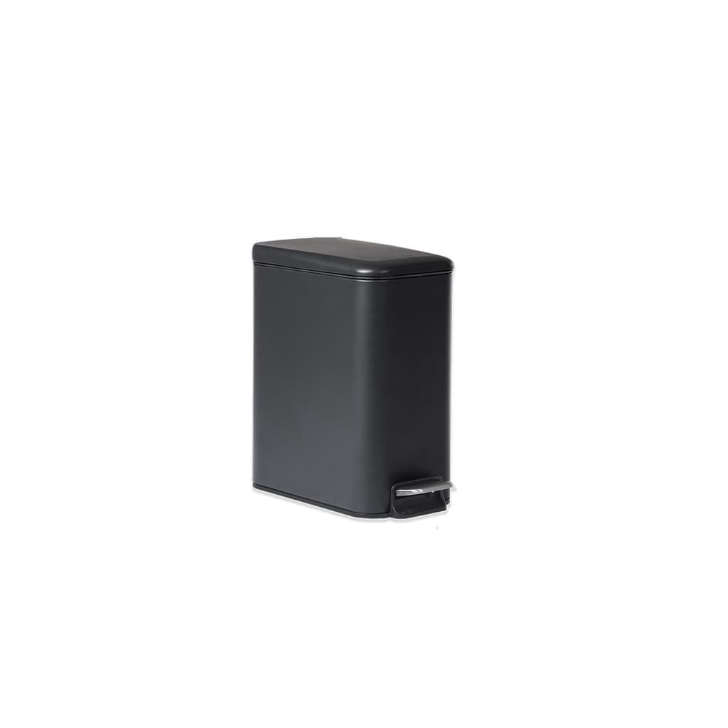 Lixeira Retangular com Pedal e Balde Matte Preto 5L Brinox