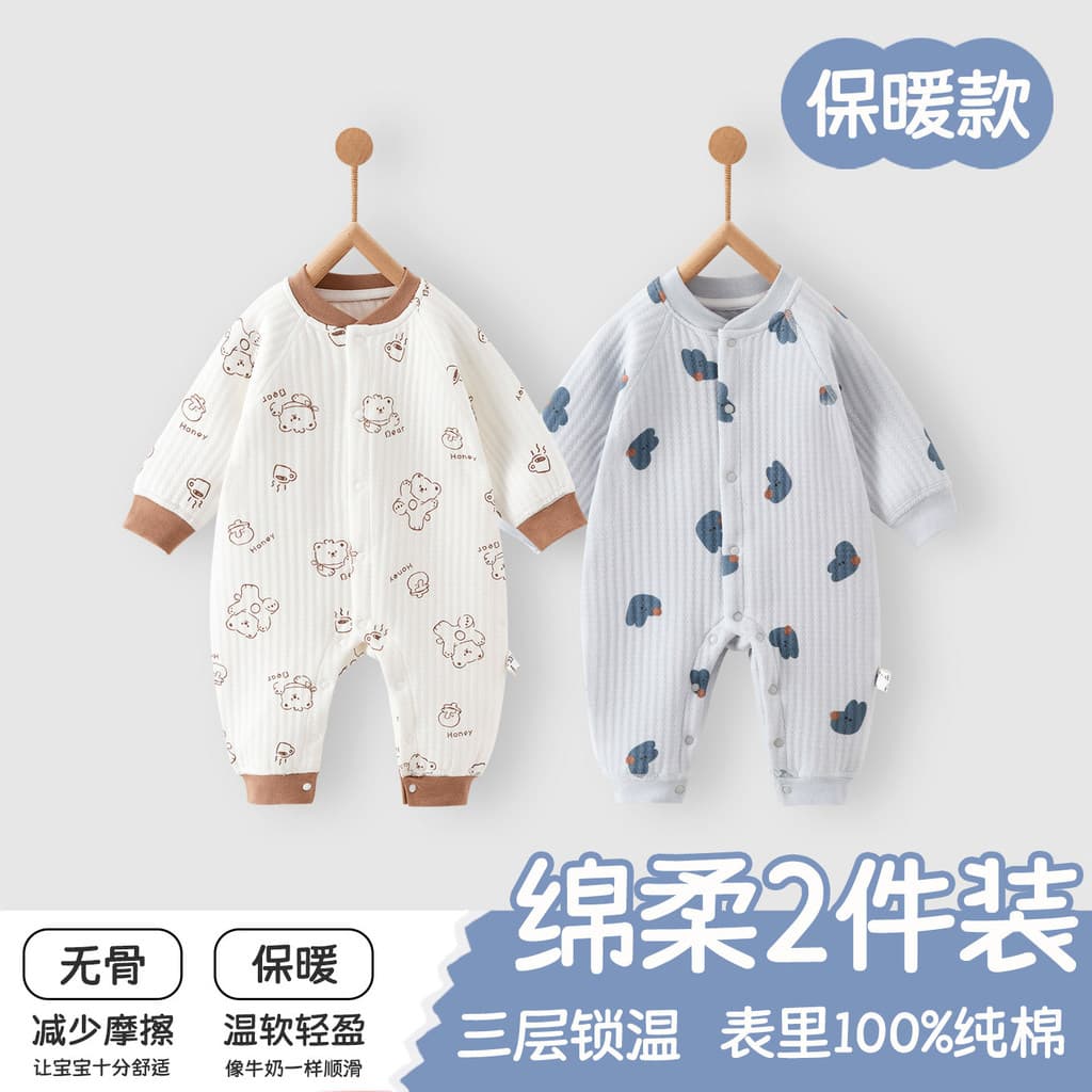 Bebê quente macacão outono inverno acolchoado roupas de inverno recém-nascido roupas de outono macacão engrossado outono