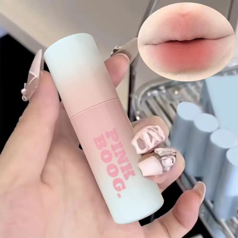 Pó de fuligem Nude!Feminino alto falso rosto liso batom fosco esmalte labial não-desbotamento copo antiaderente estudant