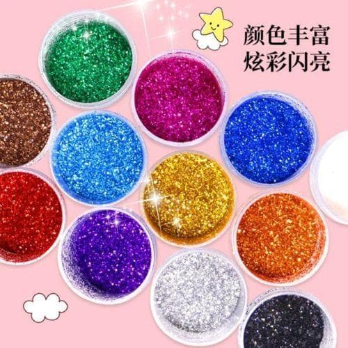 Kit 12 Potinhos De Glitter Extra Fino + Brilho