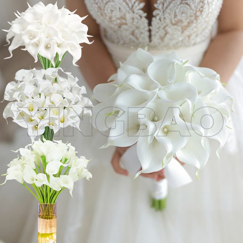 10-30 Pçs Flor Artificial Calla Lírio Buquê Toque Real De Noiva Do Plutônio Para Casamento Casa Ornamento Decoração Flor