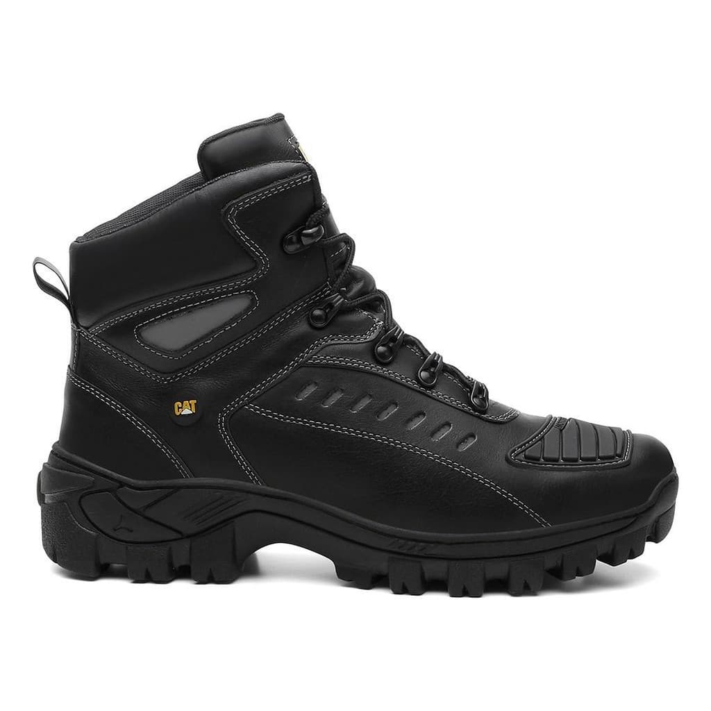 Bota Caterpillar Motoqueiro Masculina Resistente Couro Nl457