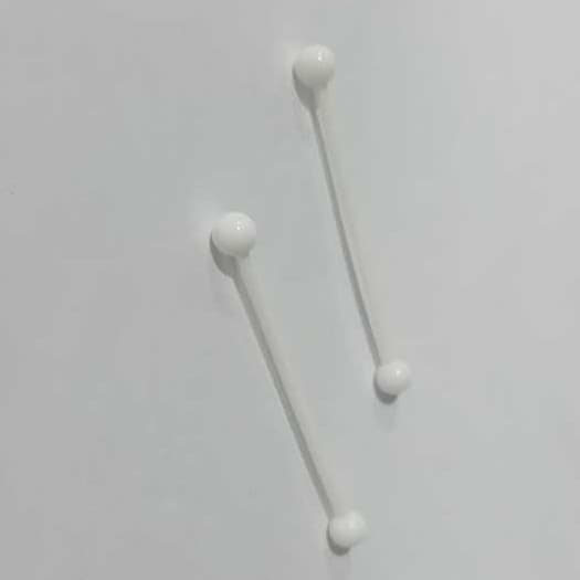 Kit 2 piercing transversal silicone branco preto 1.6×38×5mm web Flexr moda unissex masculino e feminino