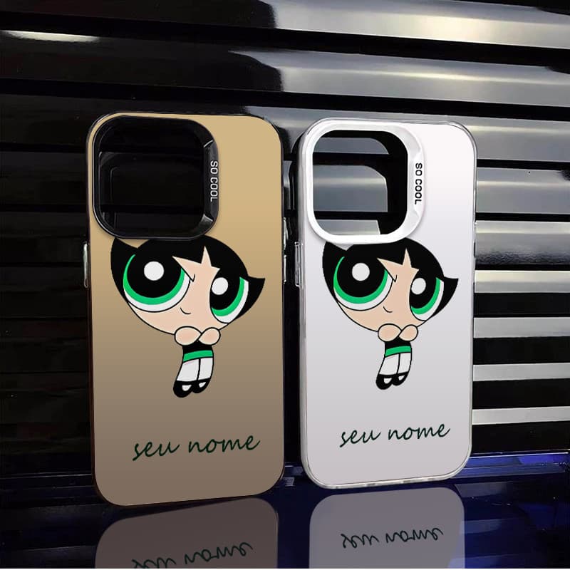Capinha capa de Com nome personalizado powerpuff girls anime Bonitinho Para iPhone 17 15 14 13 12 11 15 Plus 16 PRO Case