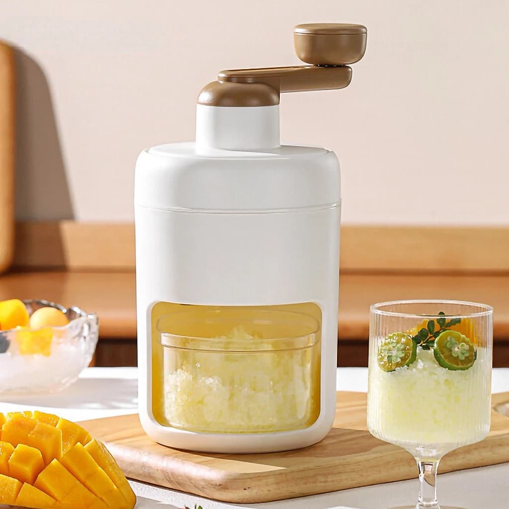 Triturador Gelo Manivela Cortador Amassador Quebra Gelo Bandeja Drinks Sobremesa Preparo