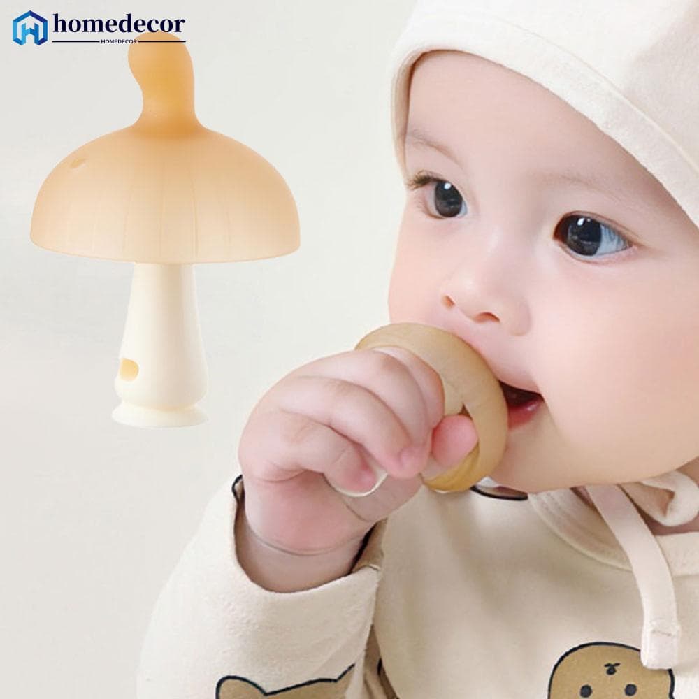 Homedecoração Bebê Mordedor Recém-Nascido Silicone Cogumelo Dentição Brinquedo Com Caso Alívio De Para Bebês Presente Ma