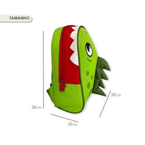 Mochila Escolar Infantil Unissex Estampa Dinossauro Resistente Maternal