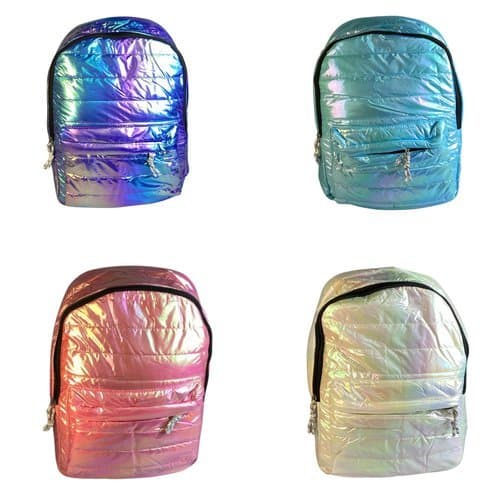 Mochila Holografica Metalizada Visual Metalico Fashion Estilo Colorido Versatilidade