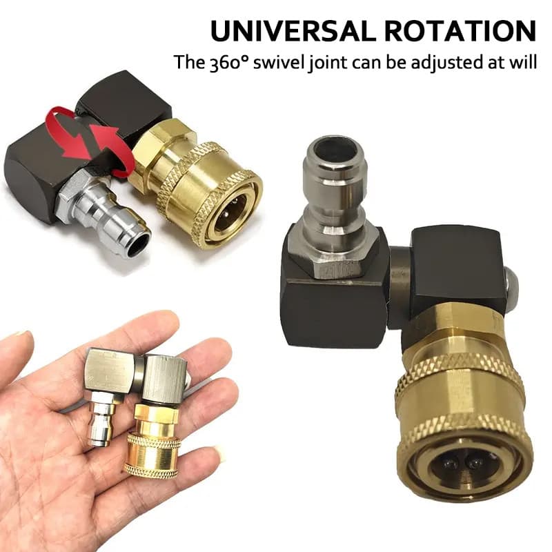 360 ° Adaptador Giratório De Lavadora De Alta Pressão-1/4 " Plugue Rápido Cobre/Alumínio Acessório De Bico De Jato De Co