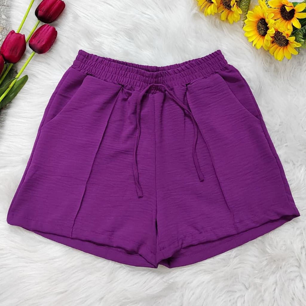 Shorts Duna com bolso feminino plus size Bermuda Confortavel Basico praia