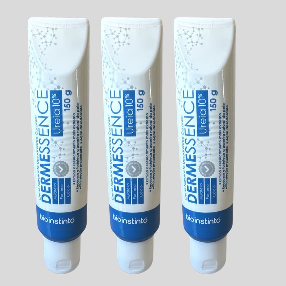 Creme Hidratante Corporal Dermessence Pele Seca Extra Seca C/ Ureia 10% Pantenol 150g - Kit 3 unid