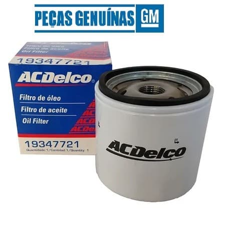 Filtro Óleo Motor todos Chevrolet 1.0, 1.4, 1.6 1.8 19347721  GM