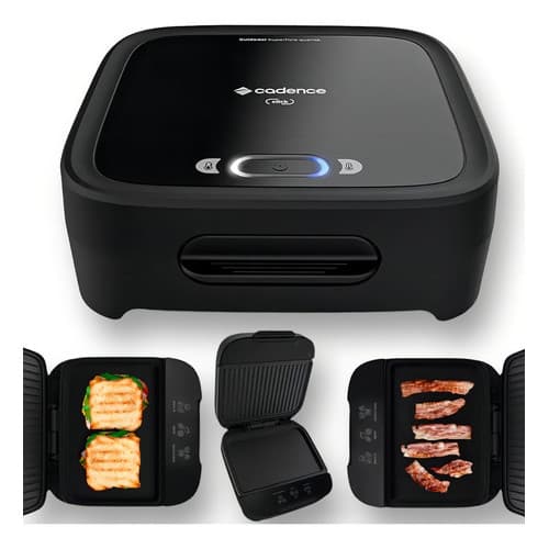 Sanduicheira Grill  Lanches Rápidos Cadence Chapa Não Gruda Preto 127V LANCHINHO PRESUNTO E QUEIJO QUENTINHO