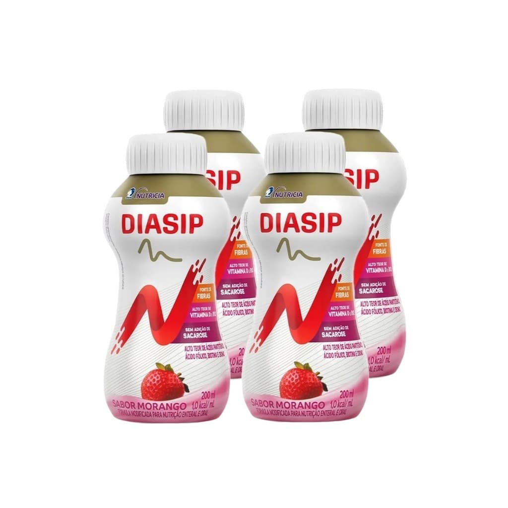 Kit 4 Diasip Morango 200ml Danone Suplemento Alimentar