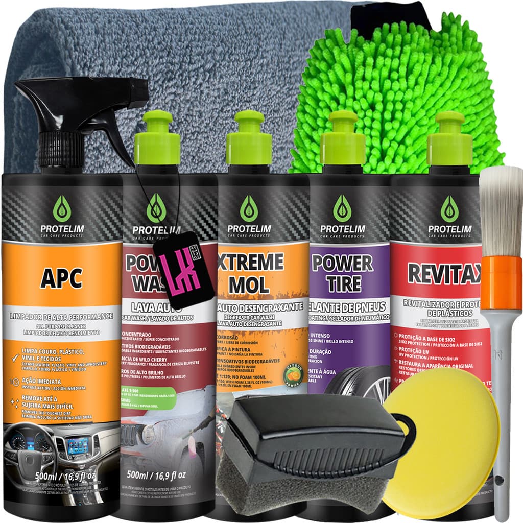Kit Lavagem Profissional Estética Automotiva Protelim 500ml
