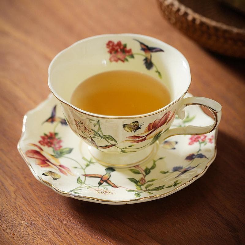 [Fineblue] Conjunto De Xícara E Pires De Chá Elegante Exclusivo De Porcelana Para Festa De Inauguração Presente De Anive