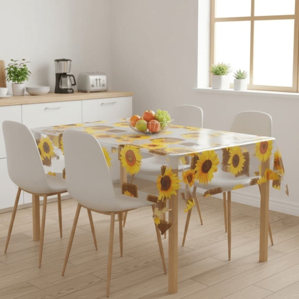 Toalha De Mesa Diamante Sunflower Peça Pronta 1,38x2,20m Vinil
