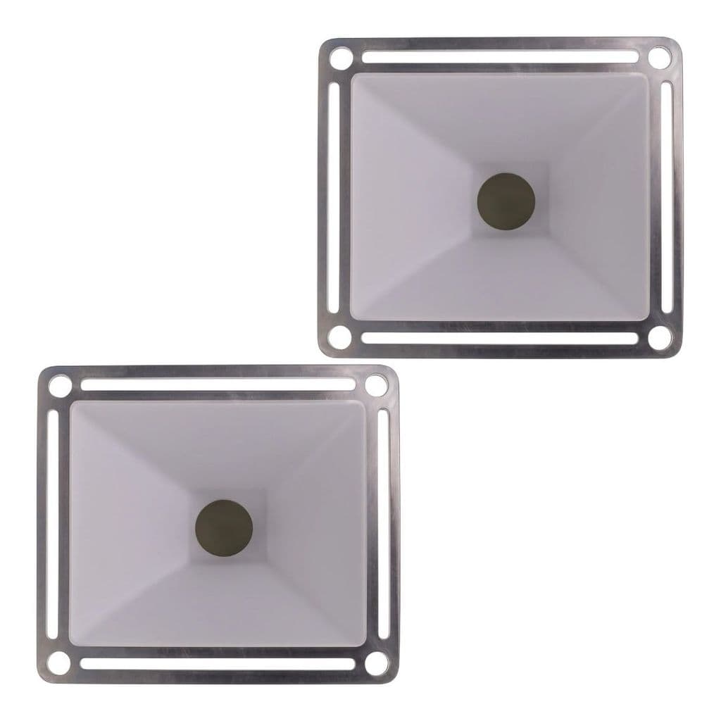 Kit 2 Corneta Alumínio 1519 Branca Boca Quadrada Cone Curto 2 Polegadas