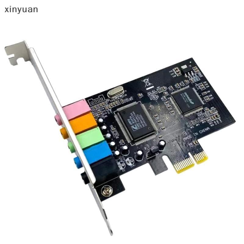 xiny PCI-E 5.1 Placa De Som Computador PCIE 5.1 Canal Áudio 3D 6 Canais Jogos 3D Música Digital Express 5.1 CH 24Bit n