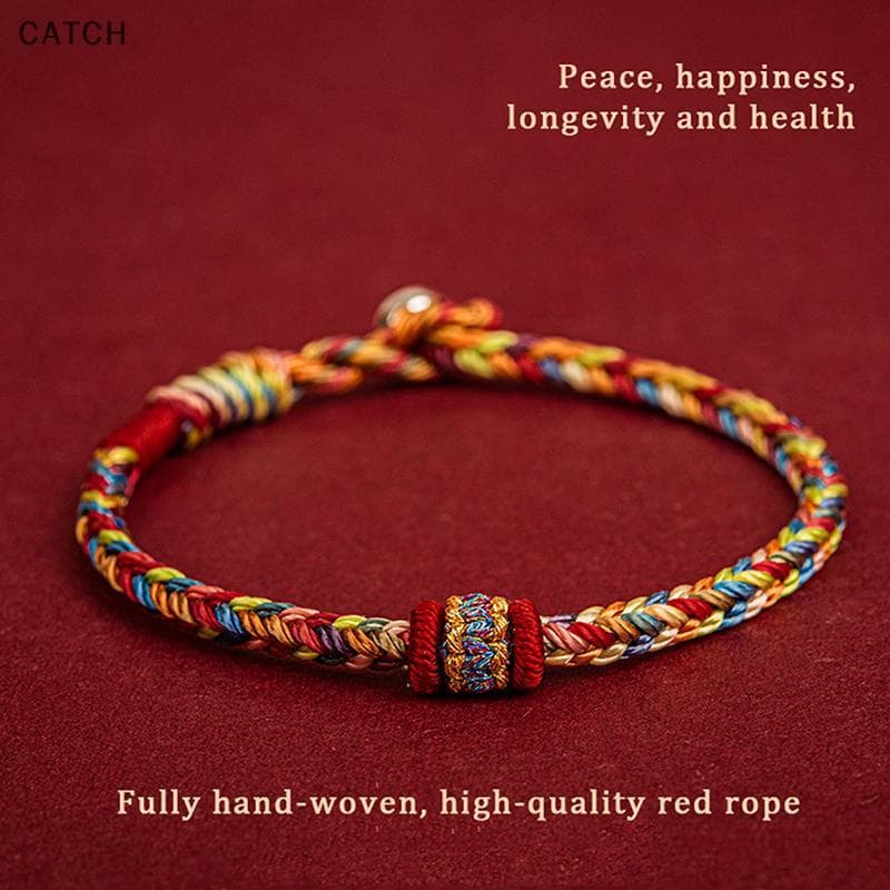Pegar Pulseira Artesanal Fio Colorido Boa Sorte Charme Corda Para Mulheres Homens Nós Vermelha Tecido Pulseiras Presente