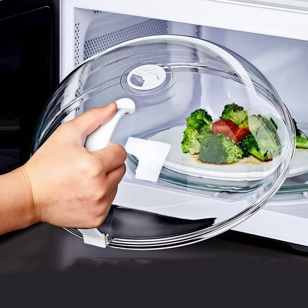 Tampa De Microondas Com Válvula Alça de Plástico Para Alimentos