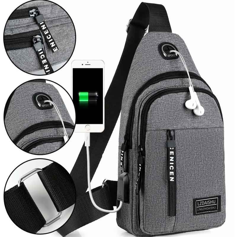 Bolsa Mochila De Peito Tiracolo Pochete Bolsa Impermeável Transversal Masculina