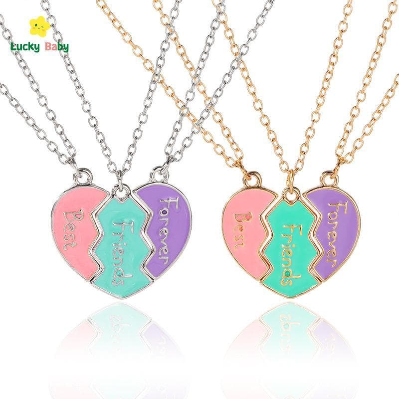 [Luckybaby-t] Colares De Melhor Amigo Para 3 Pingentes De Coração Combinando Colar Magnético De Amizade Bff Bons Produto