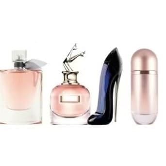 Kit 04 perfumes feminino alta fixação 100mls frascos vidros essencias importad