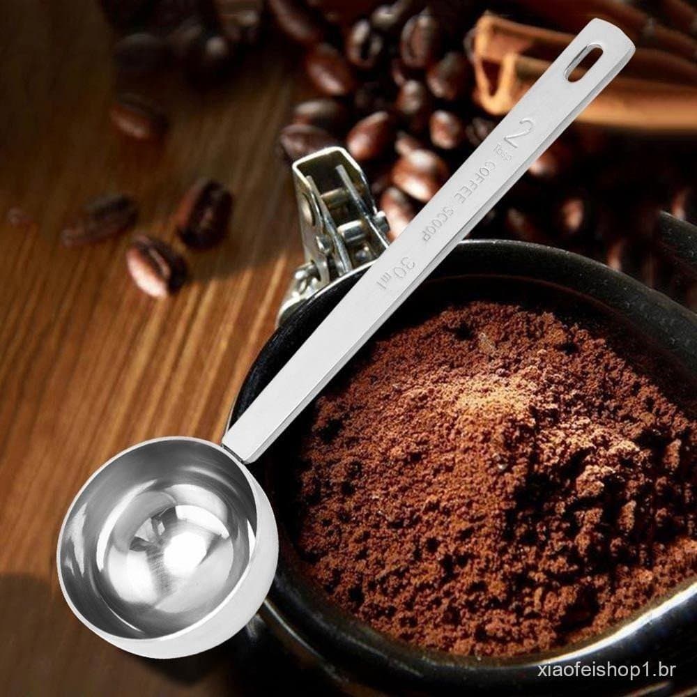 Colher Medidora 5/10/15/20/30ml Colher Medidora de Café em Aço Inoxidável Durável e Grossa para Misturar Leite em Pó