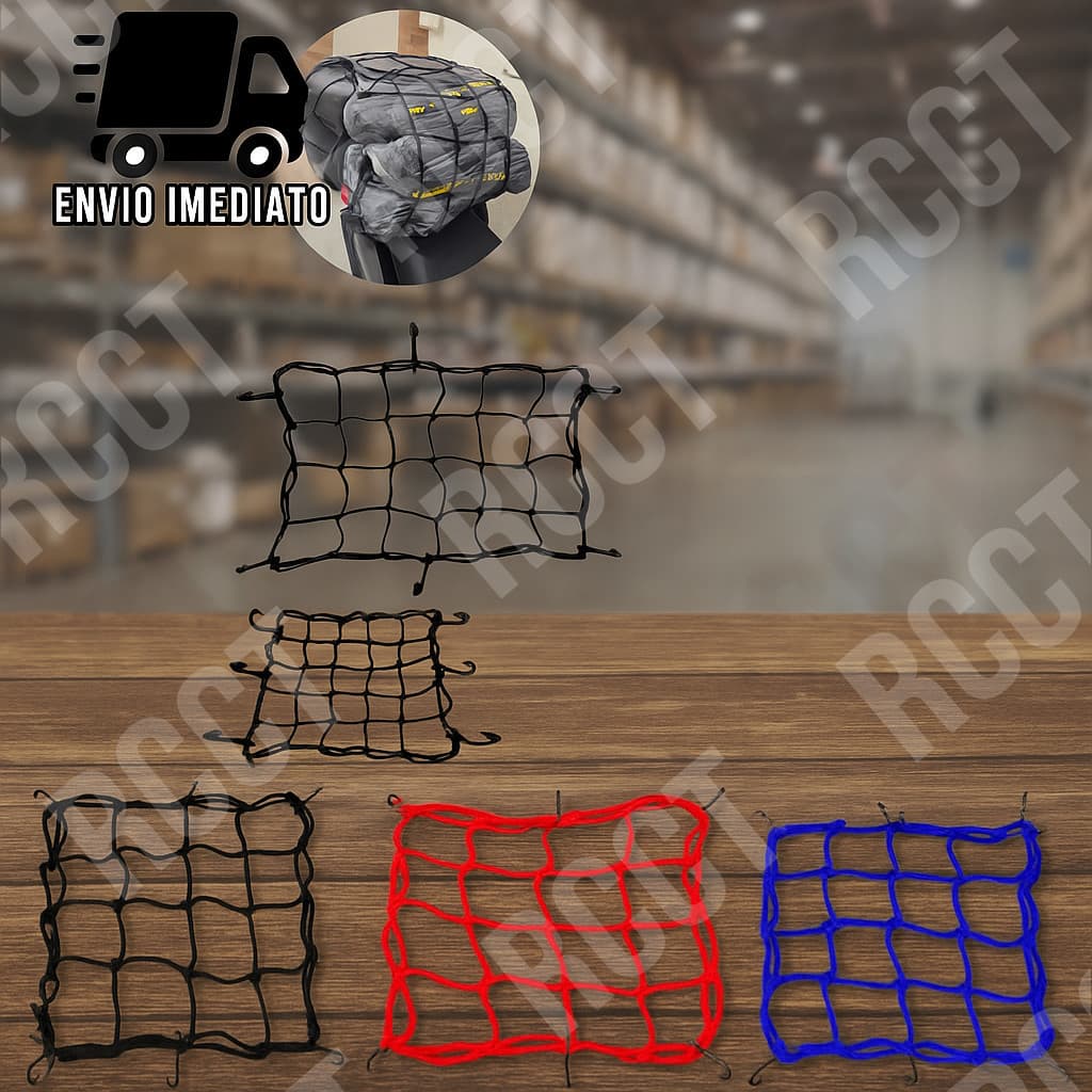 Rede Elástica Aranha 30x30 para Moto Bagageiro Bauleto Carga Viagem Fixação Segura