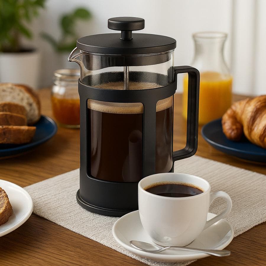 Cafeteira Prensa Francesa Cremeira em Vidro Café Espuma de Leite Chá 600ml
