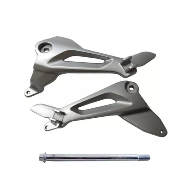 Par Suporte Pedaleira Bacalhau Titan 150 Mix/fan + Eixo Cinza