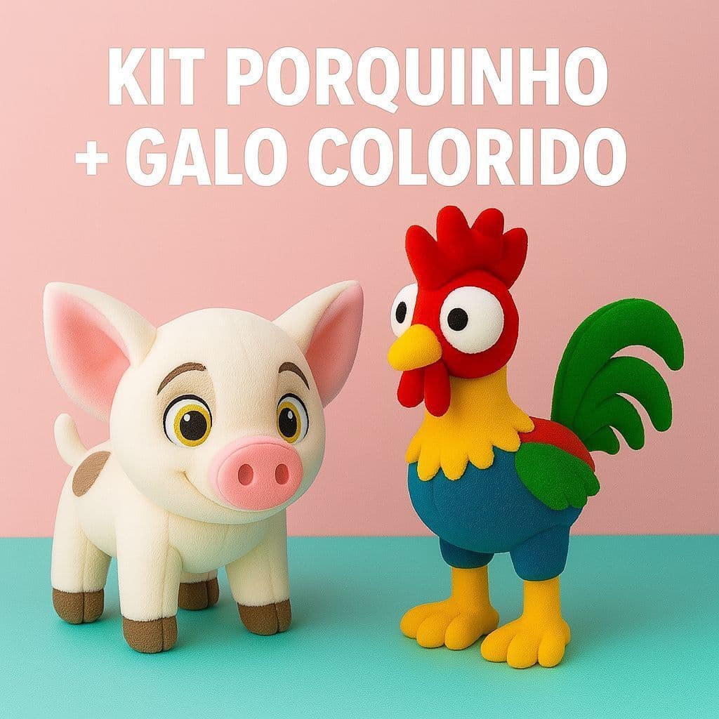 Pelúcia HeiHei Galo e Pua Porquinho Moana Presente Disney Menino Menina Brinquedo Stitch Pelucia