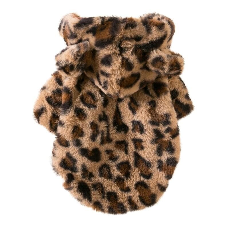 Casacos De Pele Sintética Leopardo Para Cães , Jaquetas Animais De Estimação , Roupas De Inverno Gatos , Moletons , Rosa