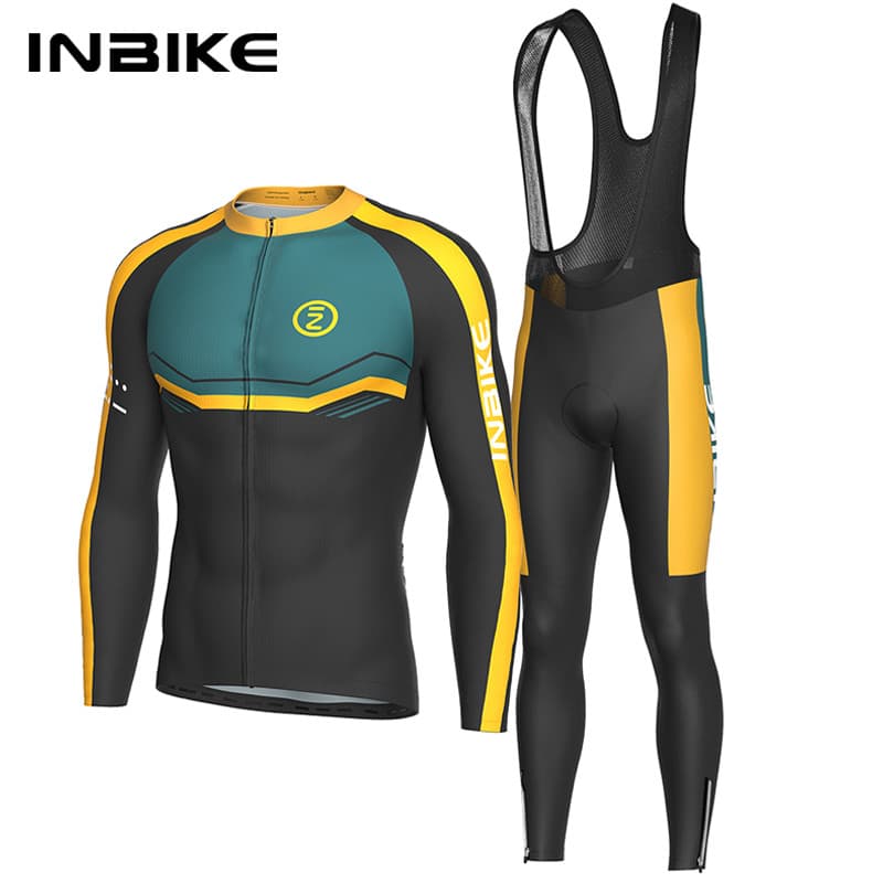 Camisa De Ciclismo Masculina Manga Longa , Zíper Completo Com Bolsos , Calças Compridas Para , Roupas De MTB , Secagem R