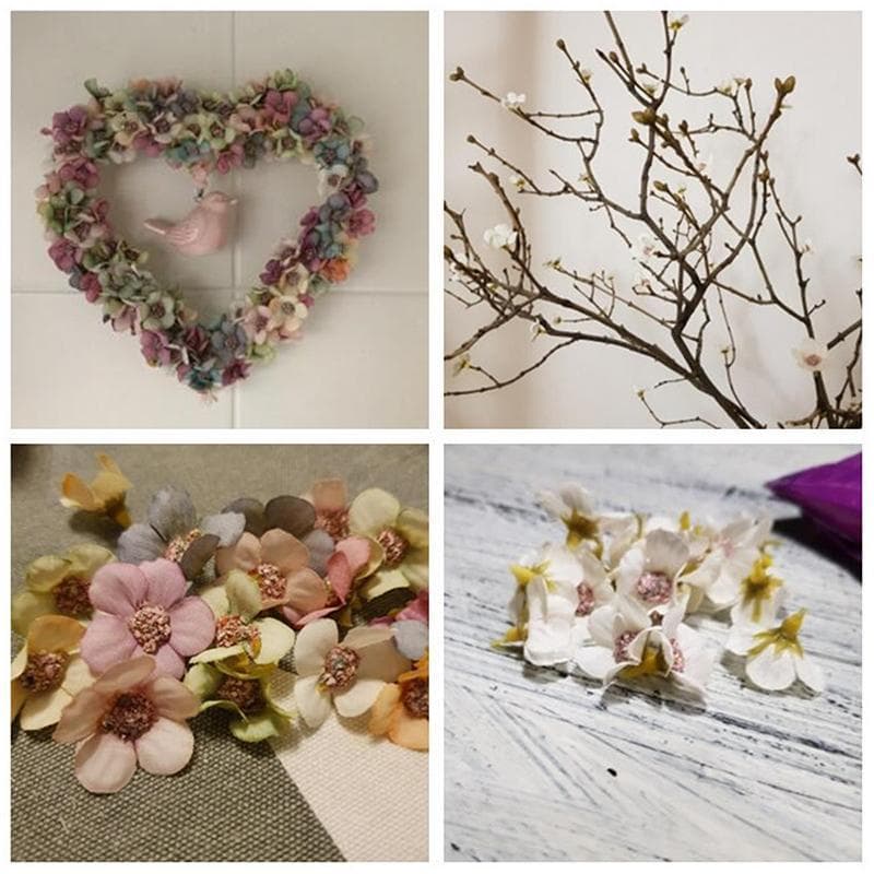[Trêsgoodstonesgen] 100pcs 2cm Flor Multicolorida Artificial De Seda Para Weddin Tsg
