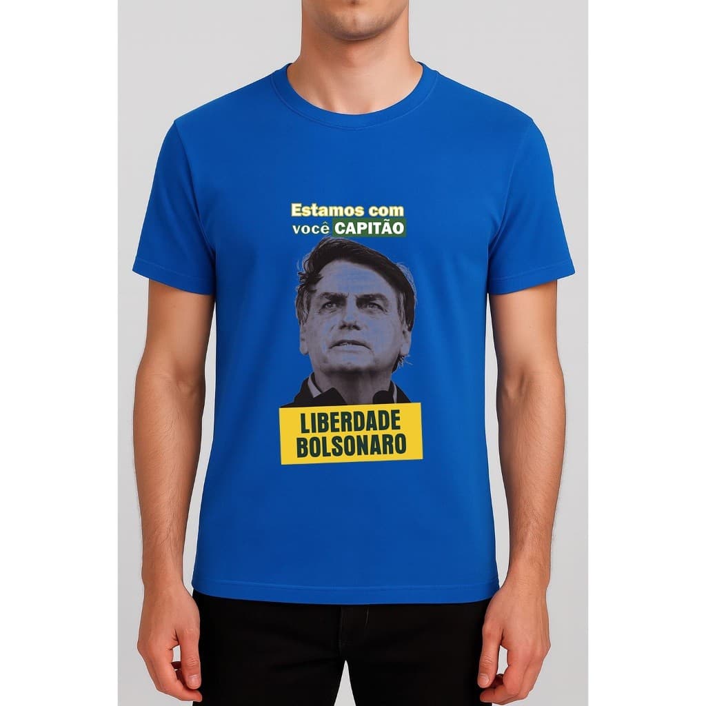 Camisa Partido Bolsonaro Camiseta Masculina Feminina Liberdade Bolsonaro Capitao Brasil Brazil
