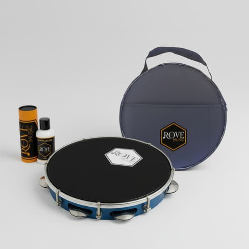 Kit Pandeiro 10 Rove Music 87abs Pele Preta Profissional Verde