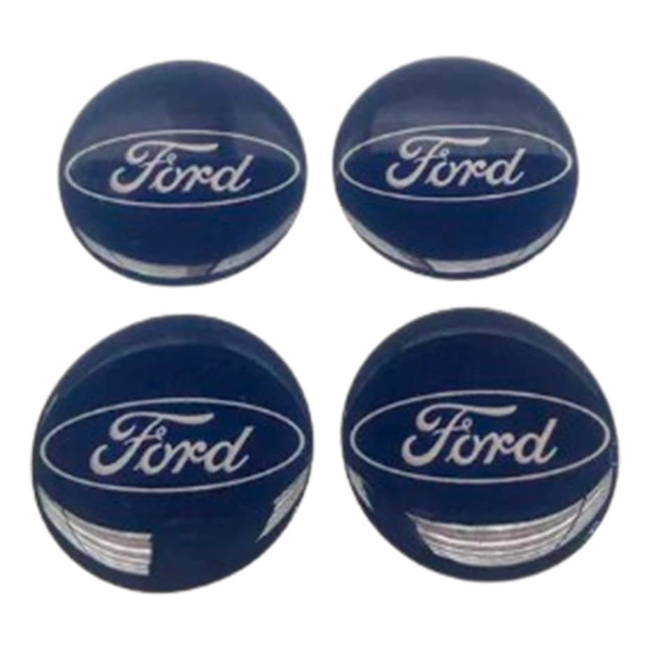 Emblema Resinado Adesivo Ford Para Calota 48mm Azul Jogo 4un