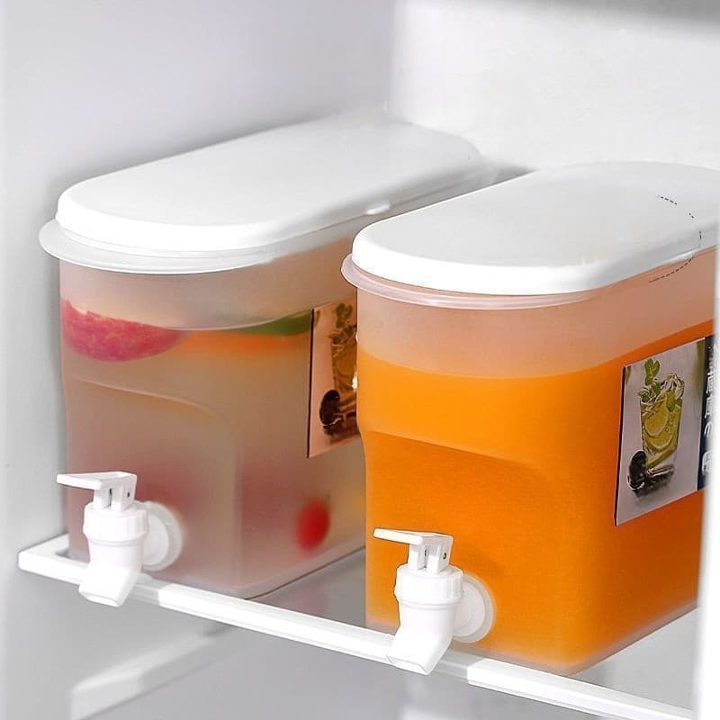 Suqueira Plastica Com Tampa Para Geladeira Com Torneira Capacidade 3,5L Para Água Saborizada